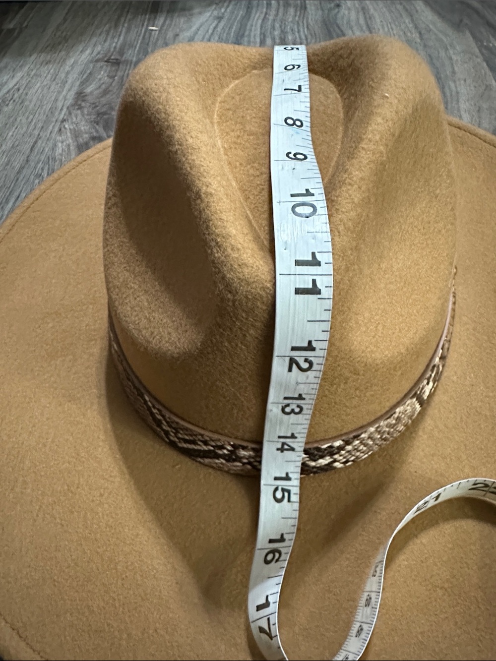Vici Camel Wide-Brim Felt Fedora with Snake-Print Band - Picture 14 of 15
